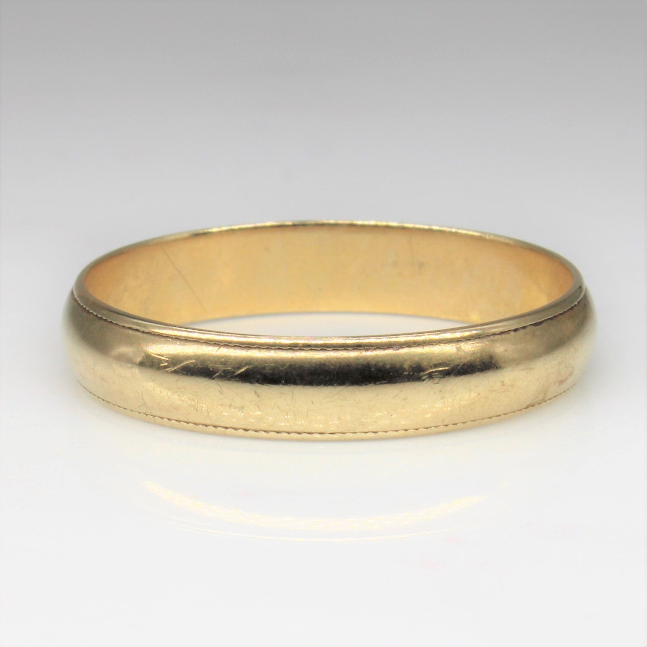 Milgrain Edge Yellow Gold Band | SZ 13 |