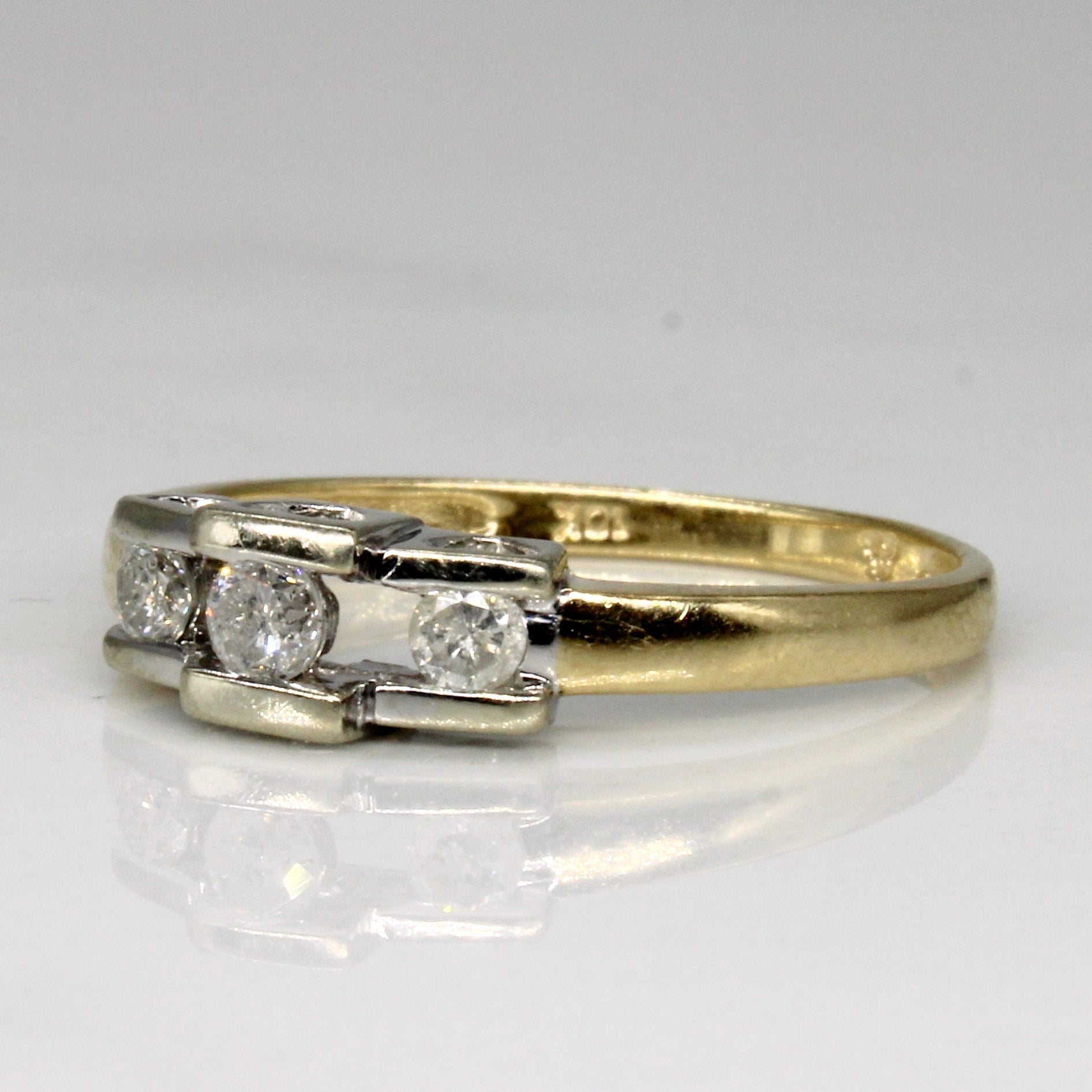 Bague sertie de diamants en canal | 0,17 ct | Taille 7,25 | 