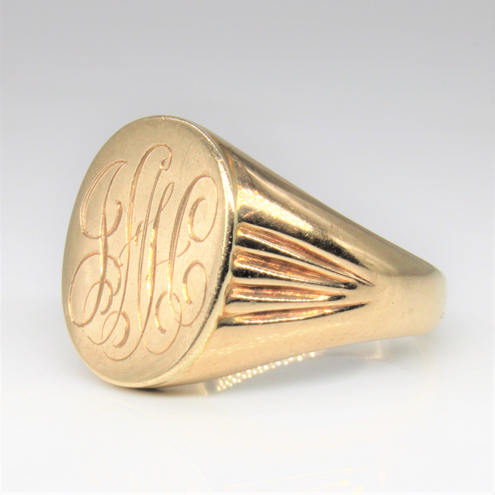 Engraved Initial 'JAH' Signet Ring | SZ 10.25 |
