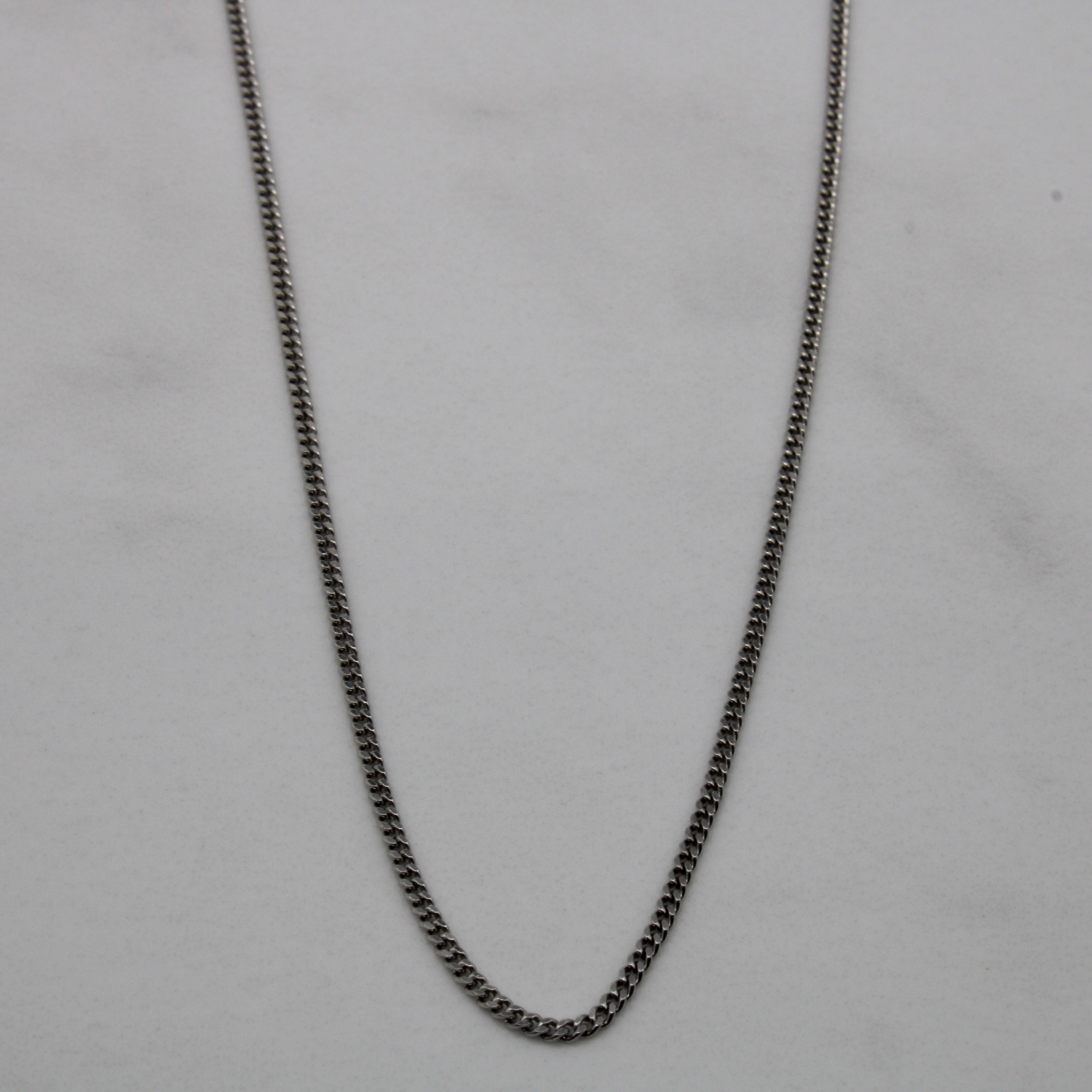 14k White Gold Curb Chain | 18" |