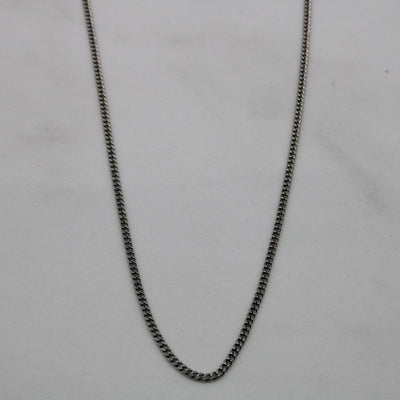 14k White Gold Curb Chain | 18