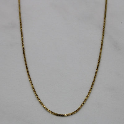 18k Yellow Gold Box Chain | 20