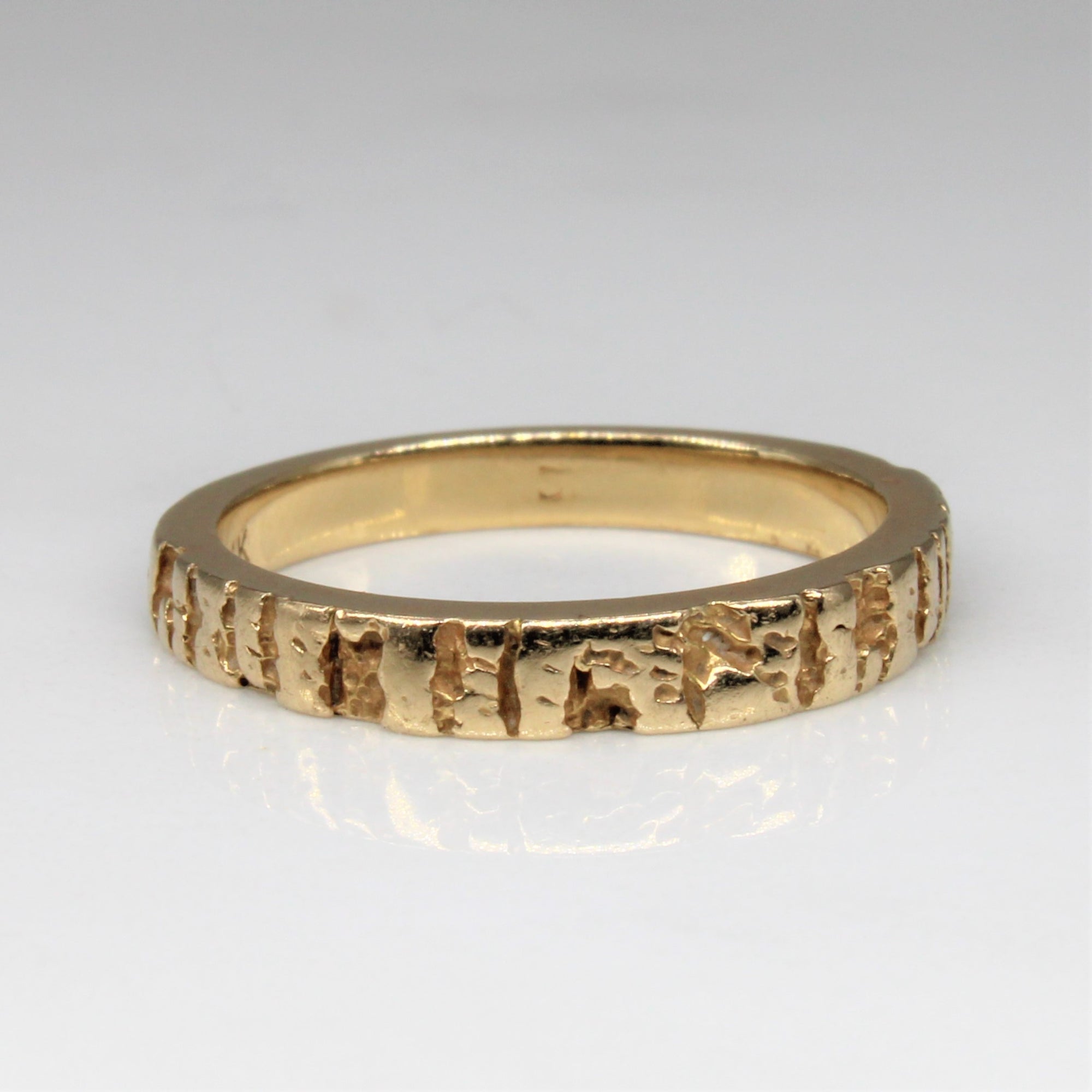 Textured Yellow Gold Band | SZ 5 |