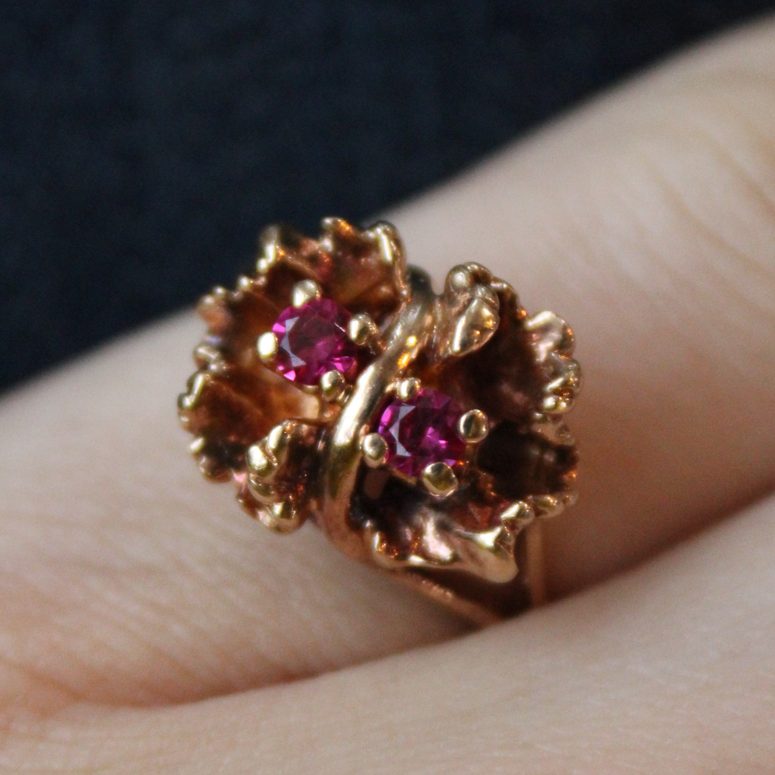 Synthetic Ruby Floral Ring | 0.22ctw | SZ 6.25 |