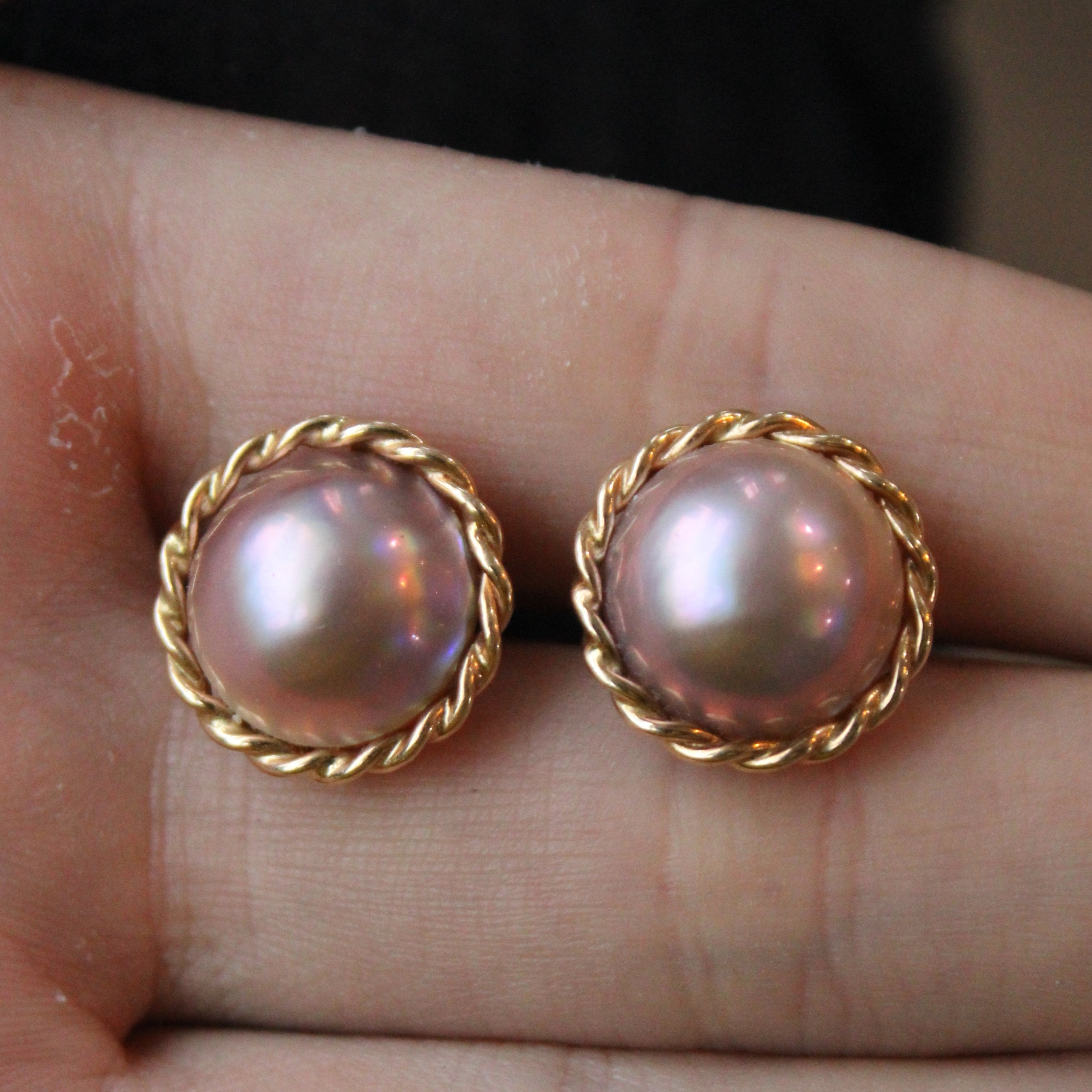 Mabé Pearl Earrings | 14.50mm |