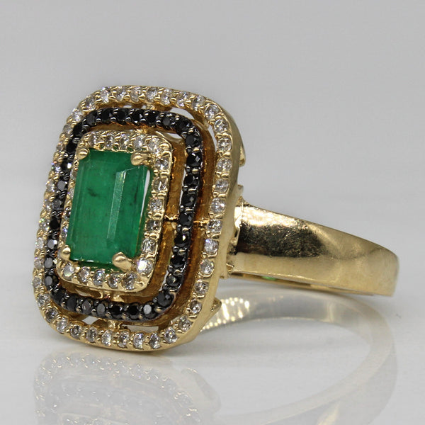 Emerald & Diamond Cocktail Ring | 0.75ct, 0.46ctw | SZ 8 |