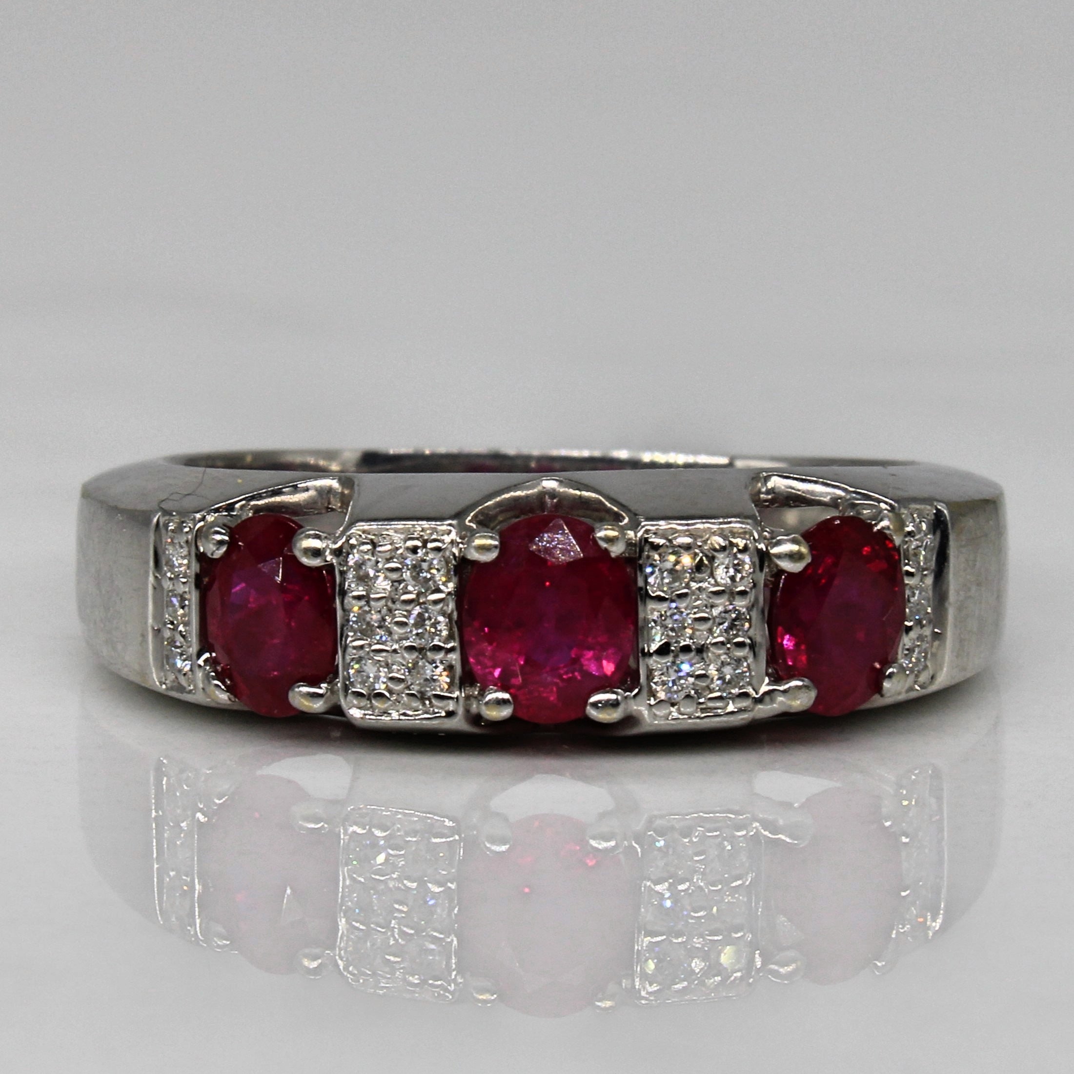 Flux Treated Ruby & Diamond Ring | 1.50ctw, 0.14ctw | SZ 10 |