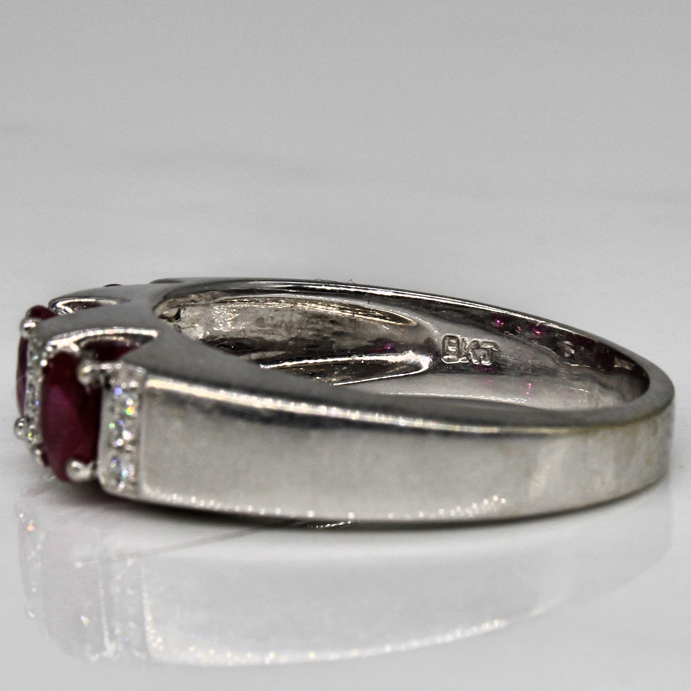 Flux Treated Ruby & Diamond Ring | 1.50ctw, 0.14ctw | SZ 10 |