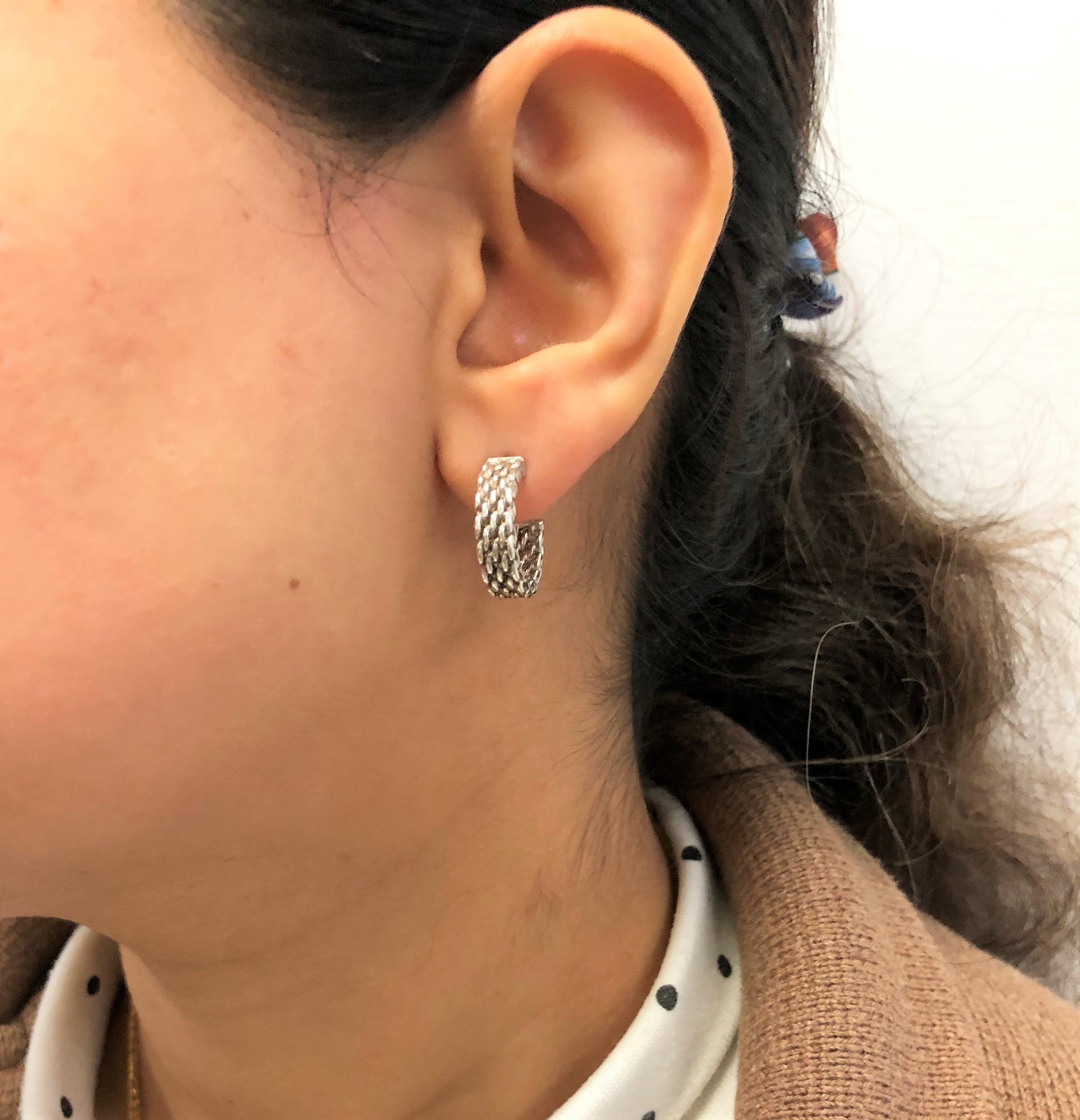 'Tiffany & Co.' Woven Semi Hoop Earrings |