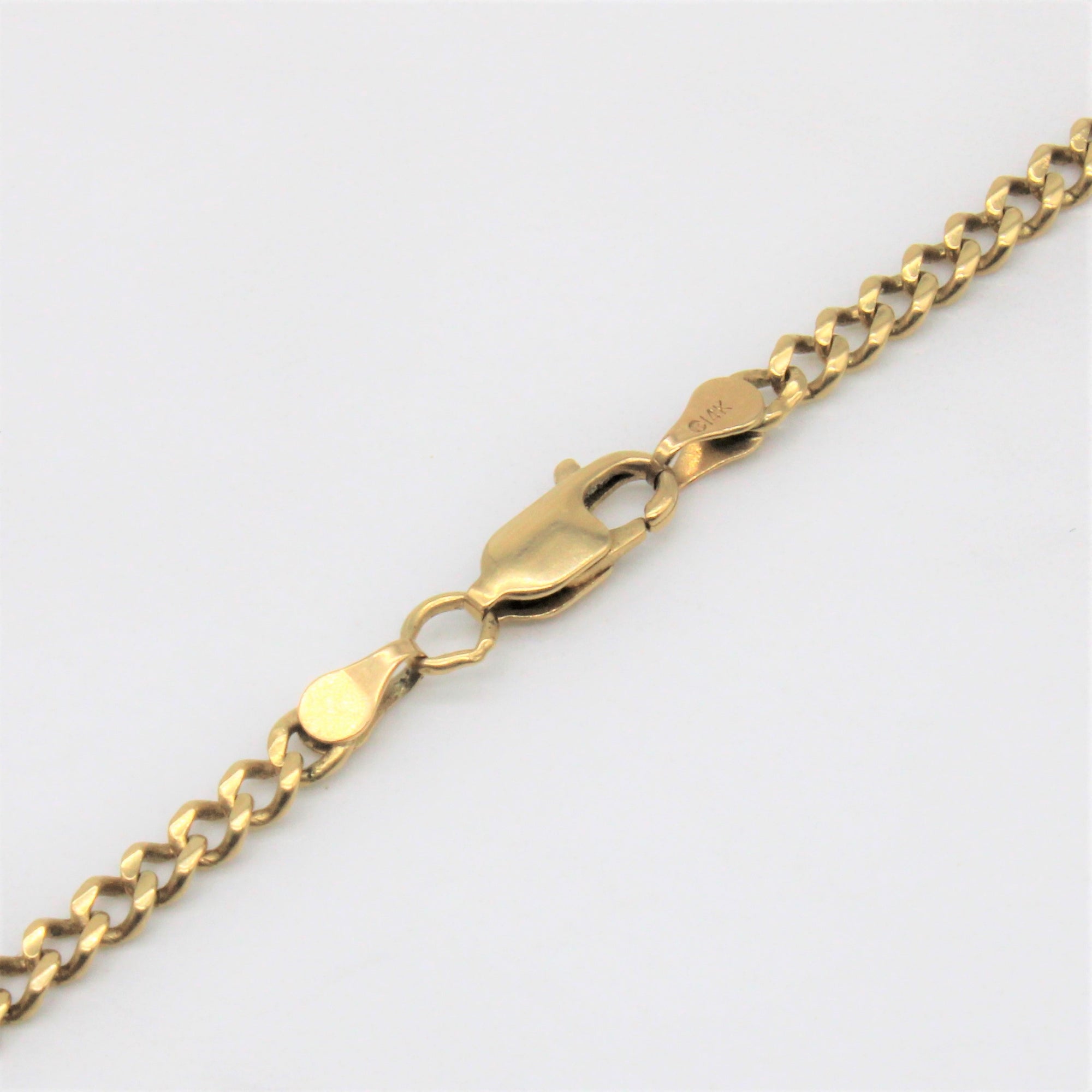 14k Yellow Gold Curb Chain | 22
