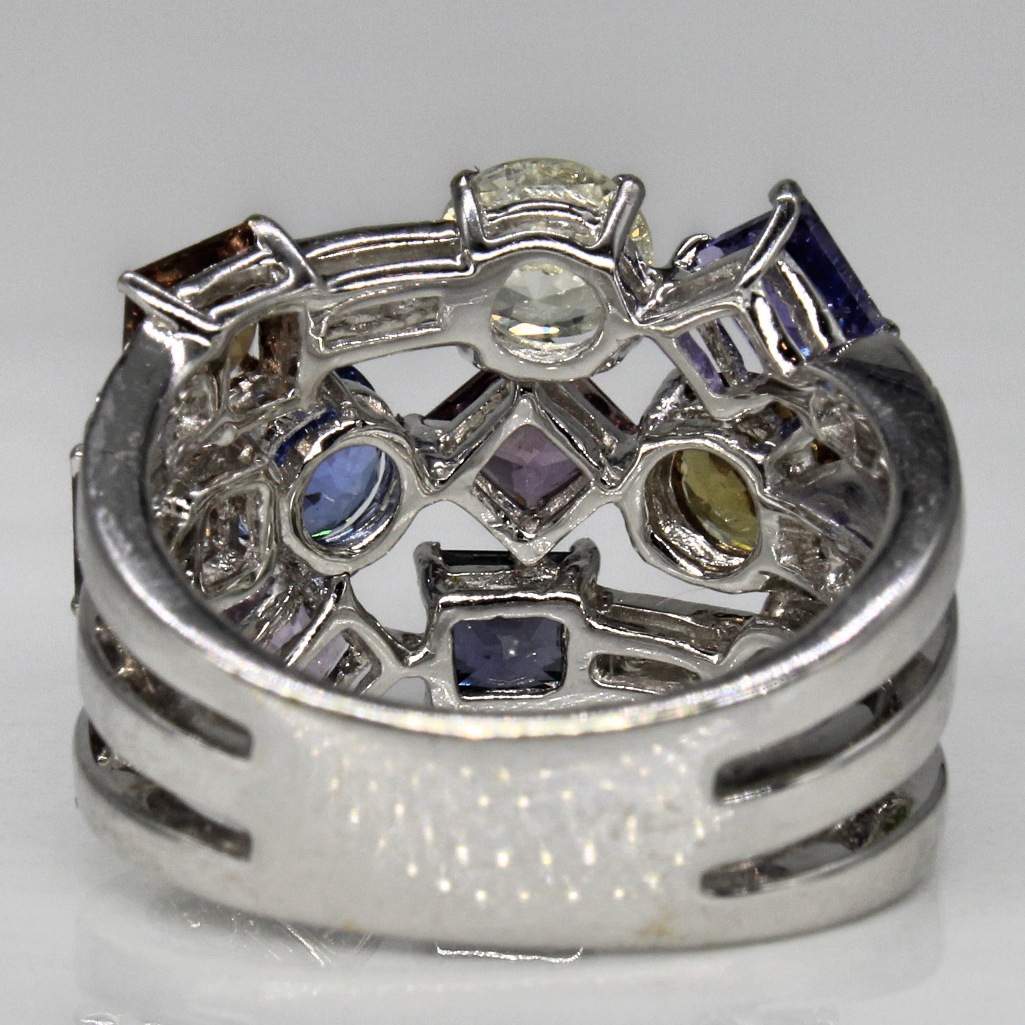 Natural & Synthetic Sapphire Cocktail Ring | 5.30ctw | SZ 6.25 |