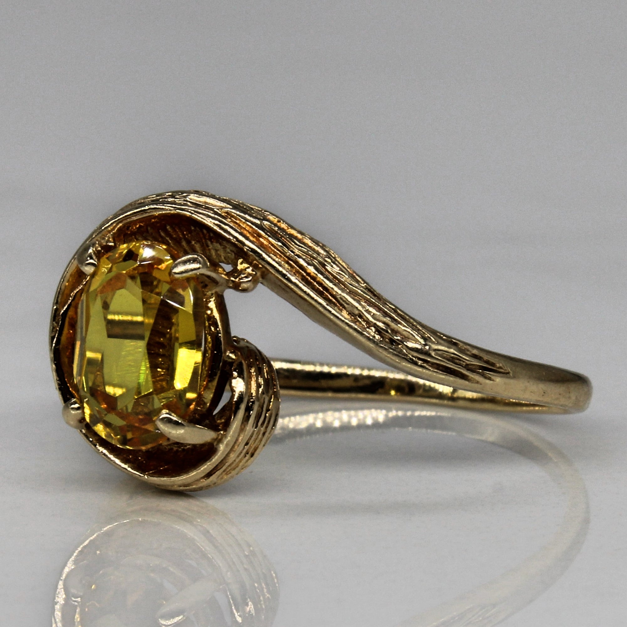 Yellow Gold Citrine Swirl Ring | 0.97ct | SZ 8 |
