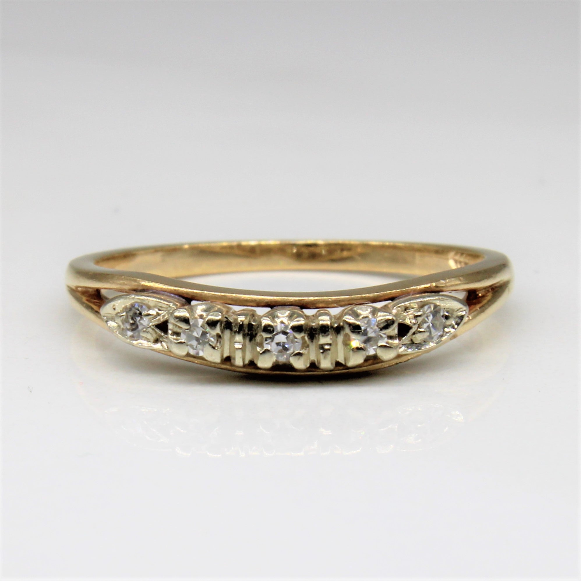 Retro Split Shank Diamond Contour Band | 0.05ctw | SZ 5 |