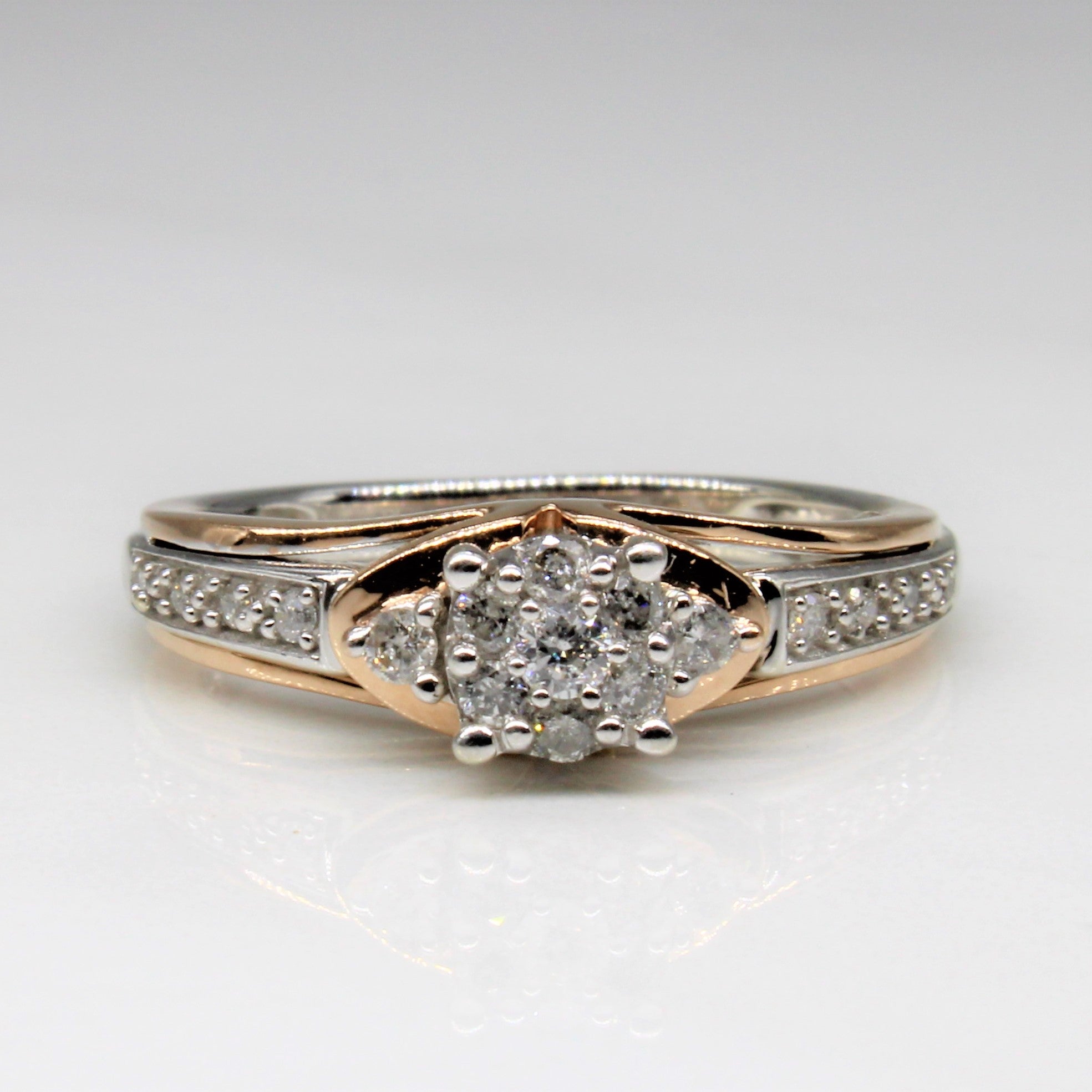 Diamond Cluster Engagement Ring | 0.18ctw | SZ 4.5 |