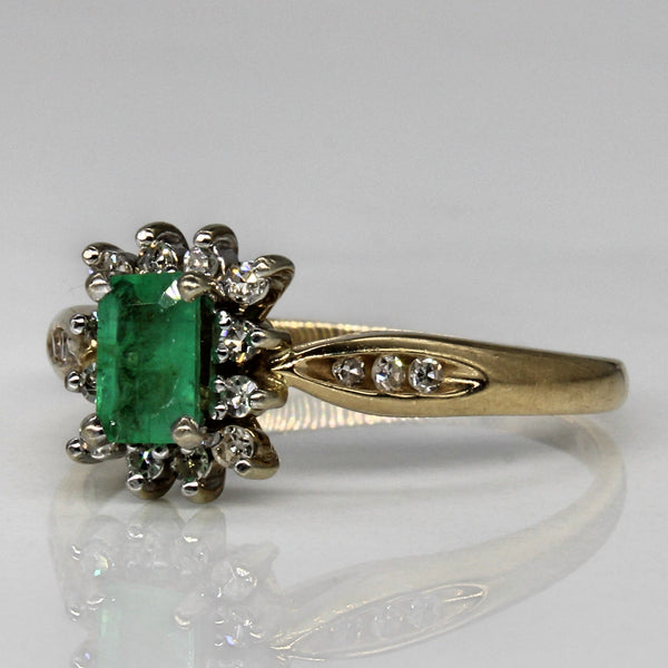 Emerald & Diamond Halo Ring | 0.48ct, 0.21ctw | SZ 10.25 |