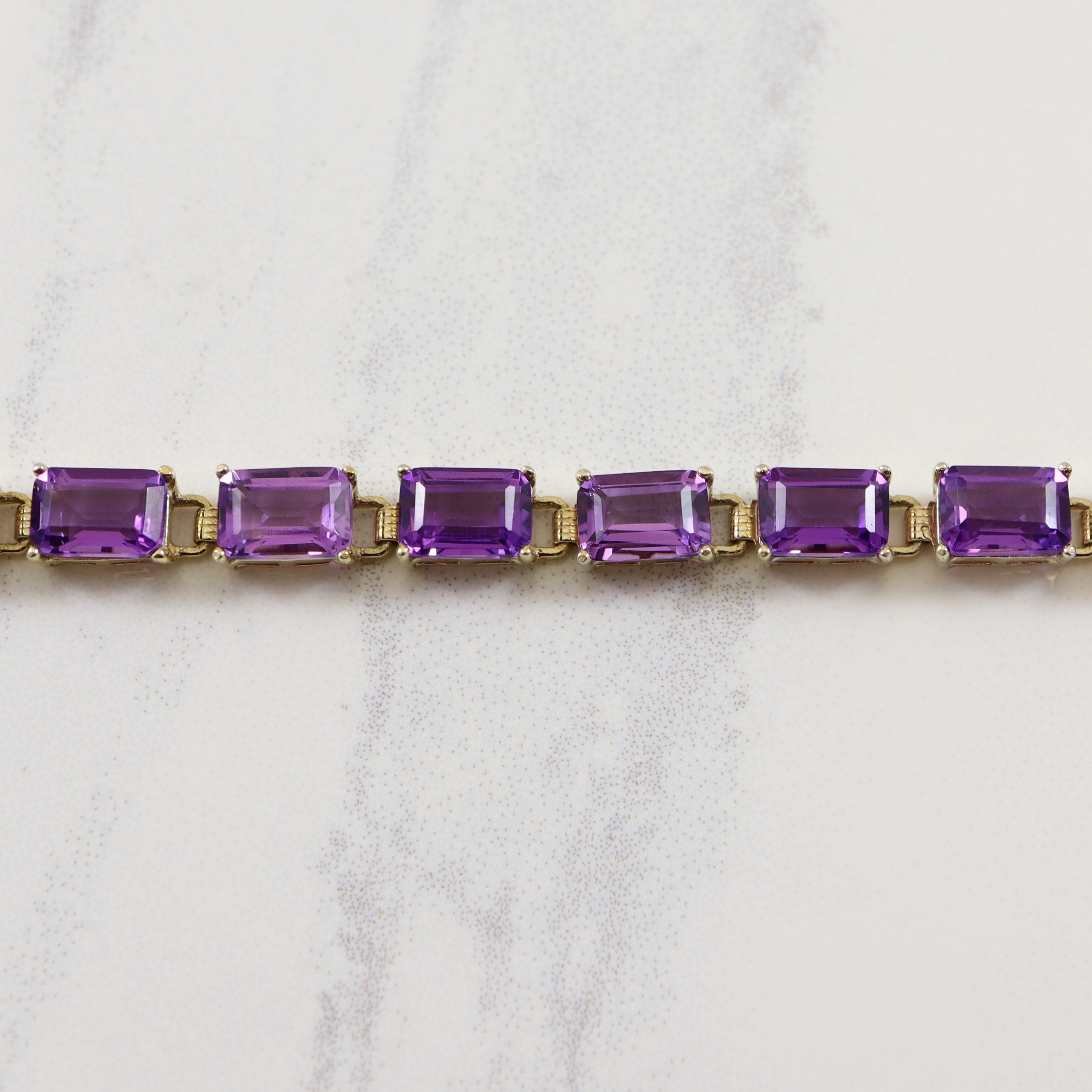 Emerald Cut Amethyst Bracelet | 10.50ctw | 7.5" |