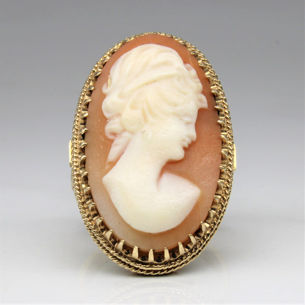 Carved Cameo Shell Ring | SZ 7 |