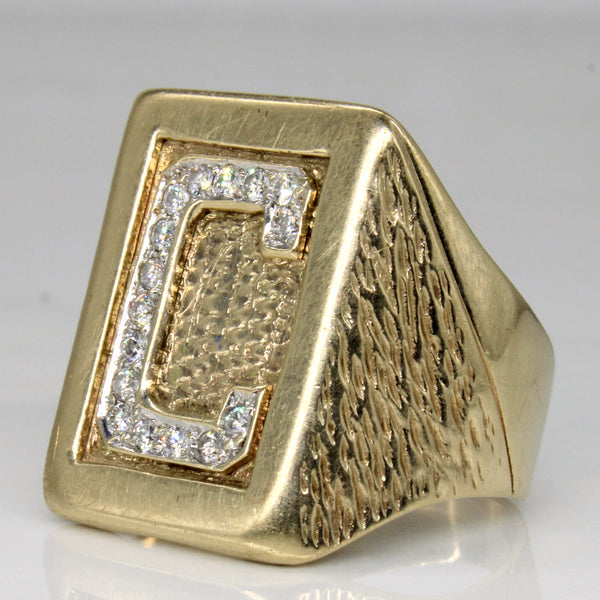 Diamond Initial 'C' Ring | 0.24ctw | SZ 9.75 |