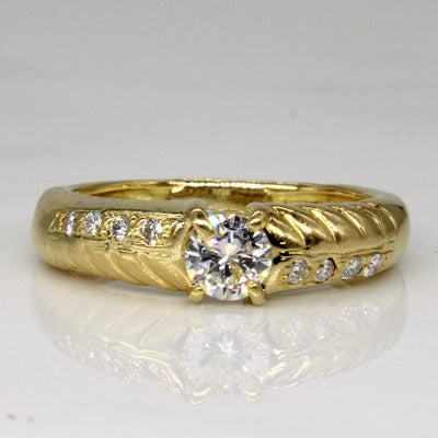 Offset Diamond Detailed Engagement Ring | 0.33ctw | SZ 5.5 |