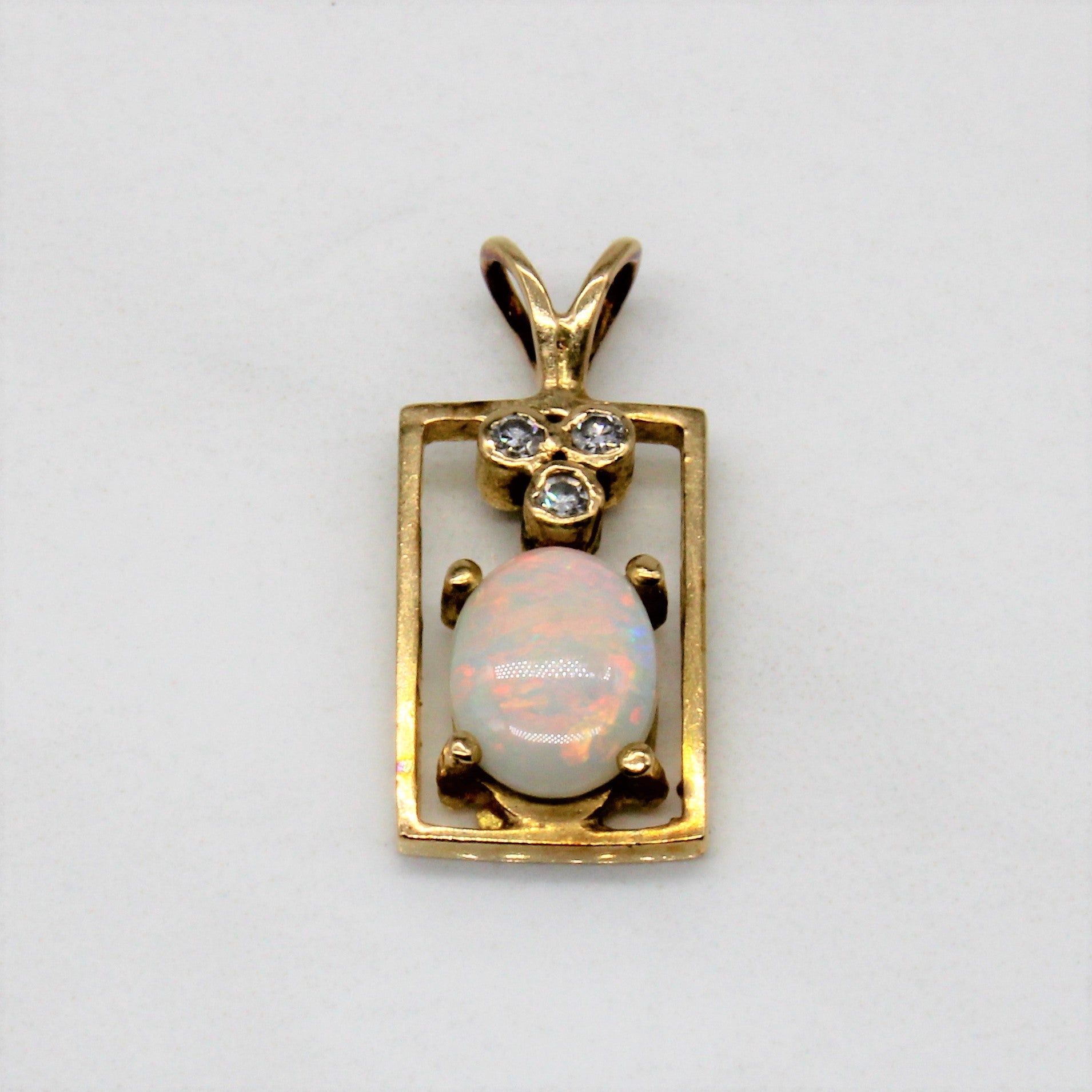 Opal & Diamond Pendant | 0.65ct, 0.05ctw |