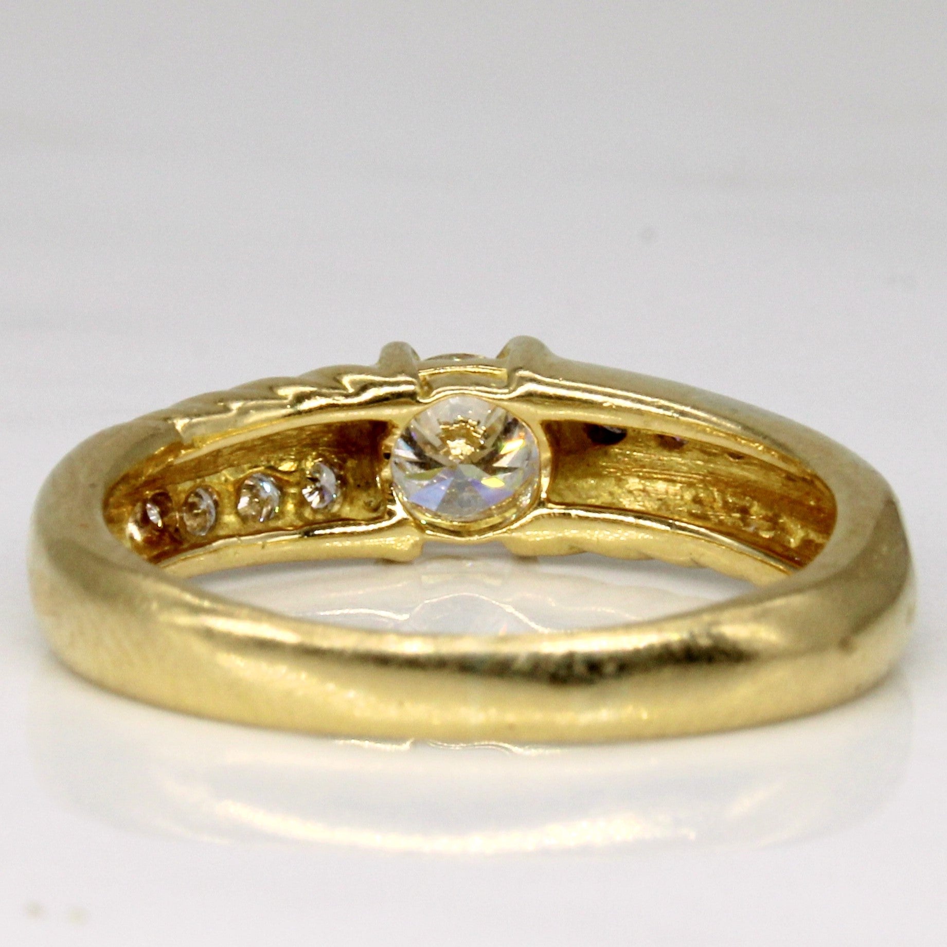 Offset Diamond Detailed Engagement Ring | 0.33ctw | SZ 5.5 |