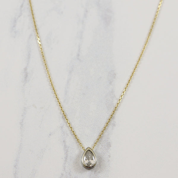 Floating Pear Cut Diamond Necklace | 0.51ct | 16
