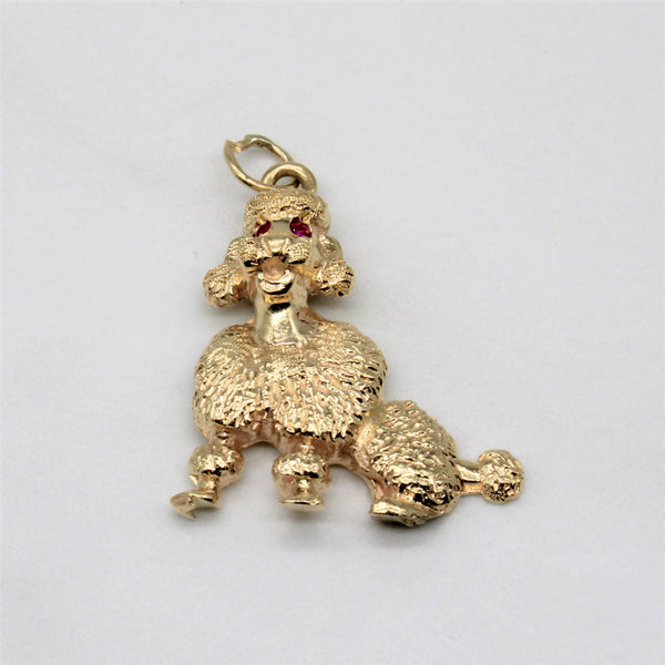 Synthetic Ruby Poodle Pendant | 0.02ctw |
