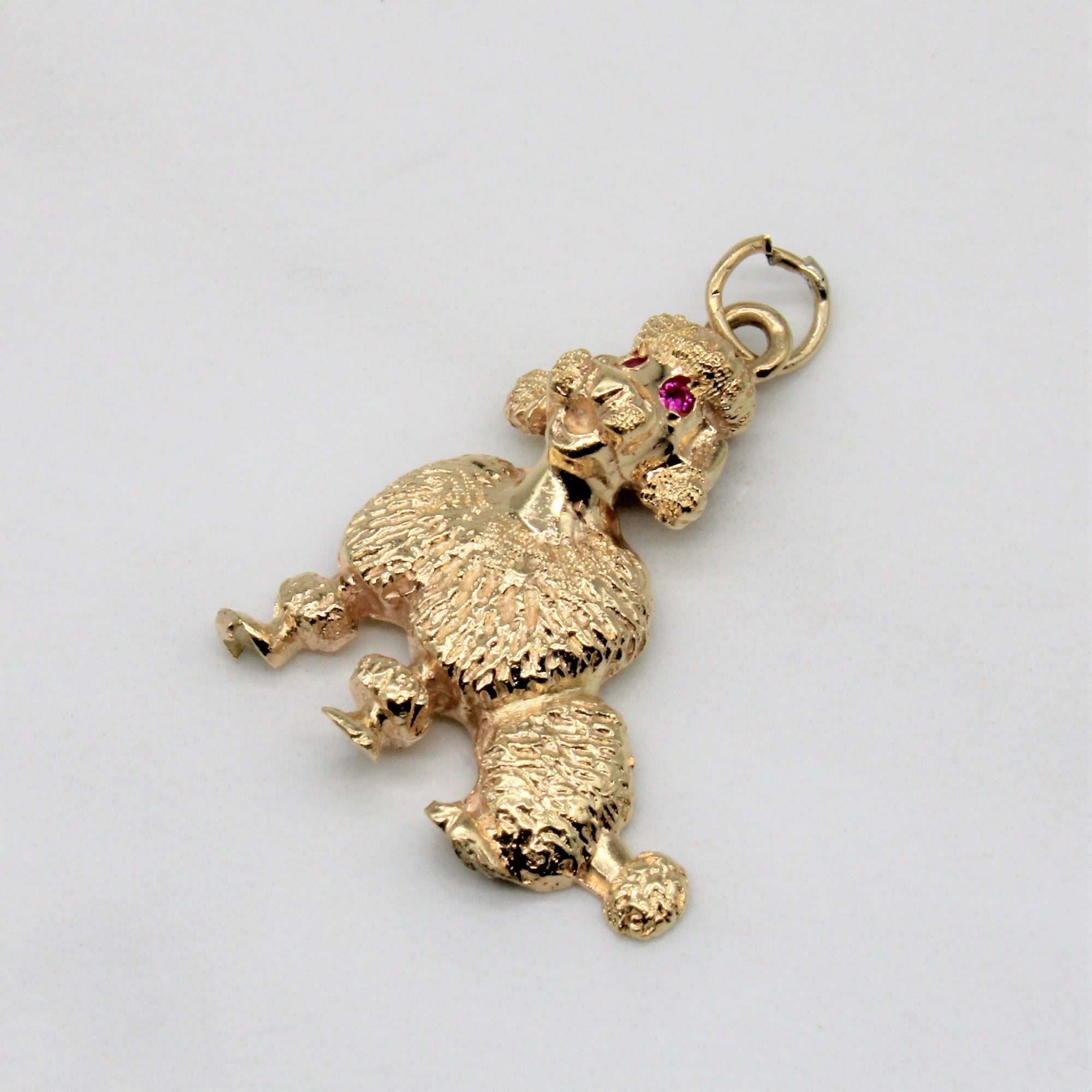 Synthetic Ruby Poodle Pendant | 0.02ctw |