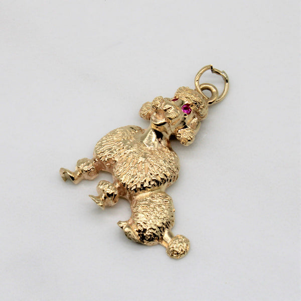 Synthetic Ruby Poodle Pendant | 0.02ctw |