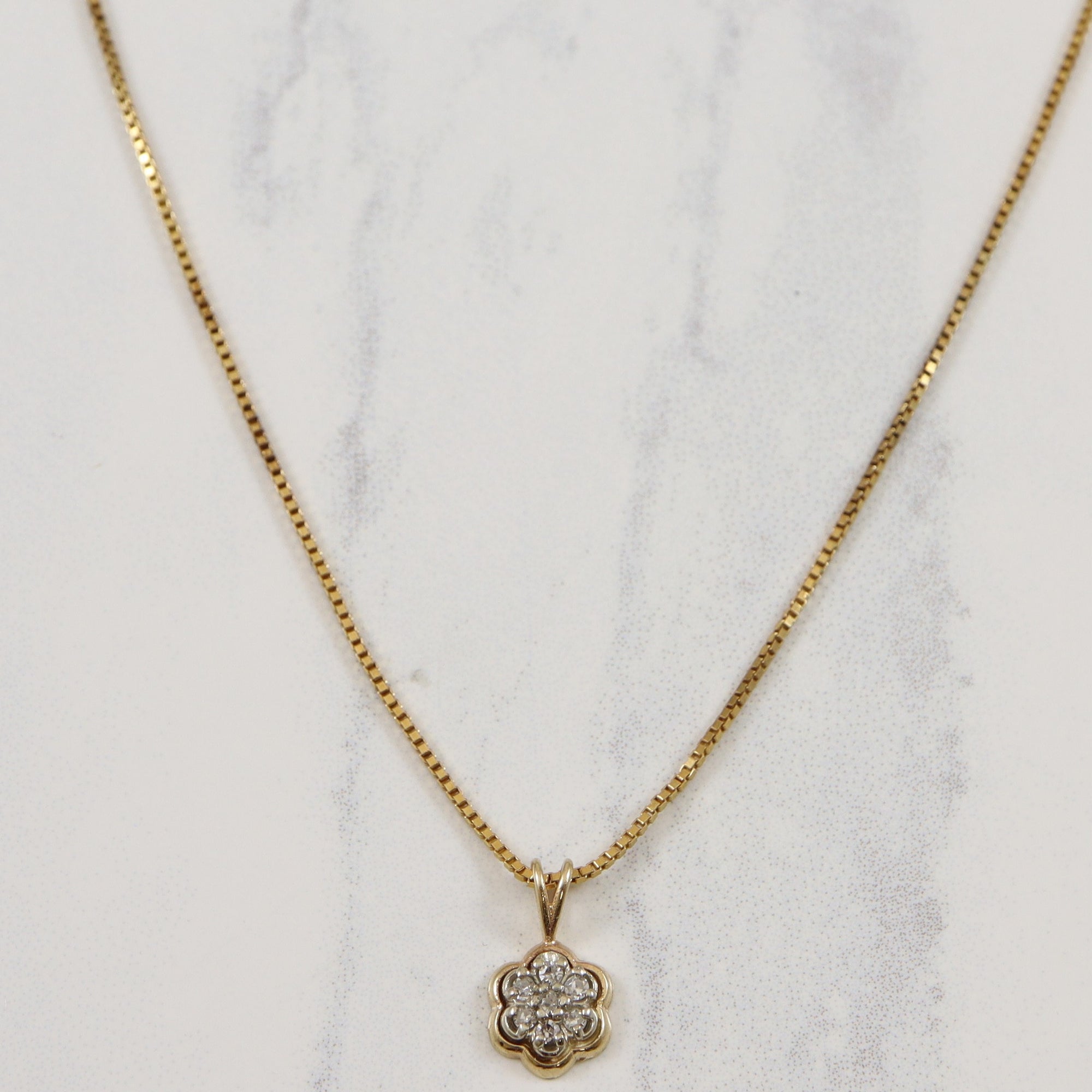 Diamond Flower Necklace | 0.11ctw | 20.5