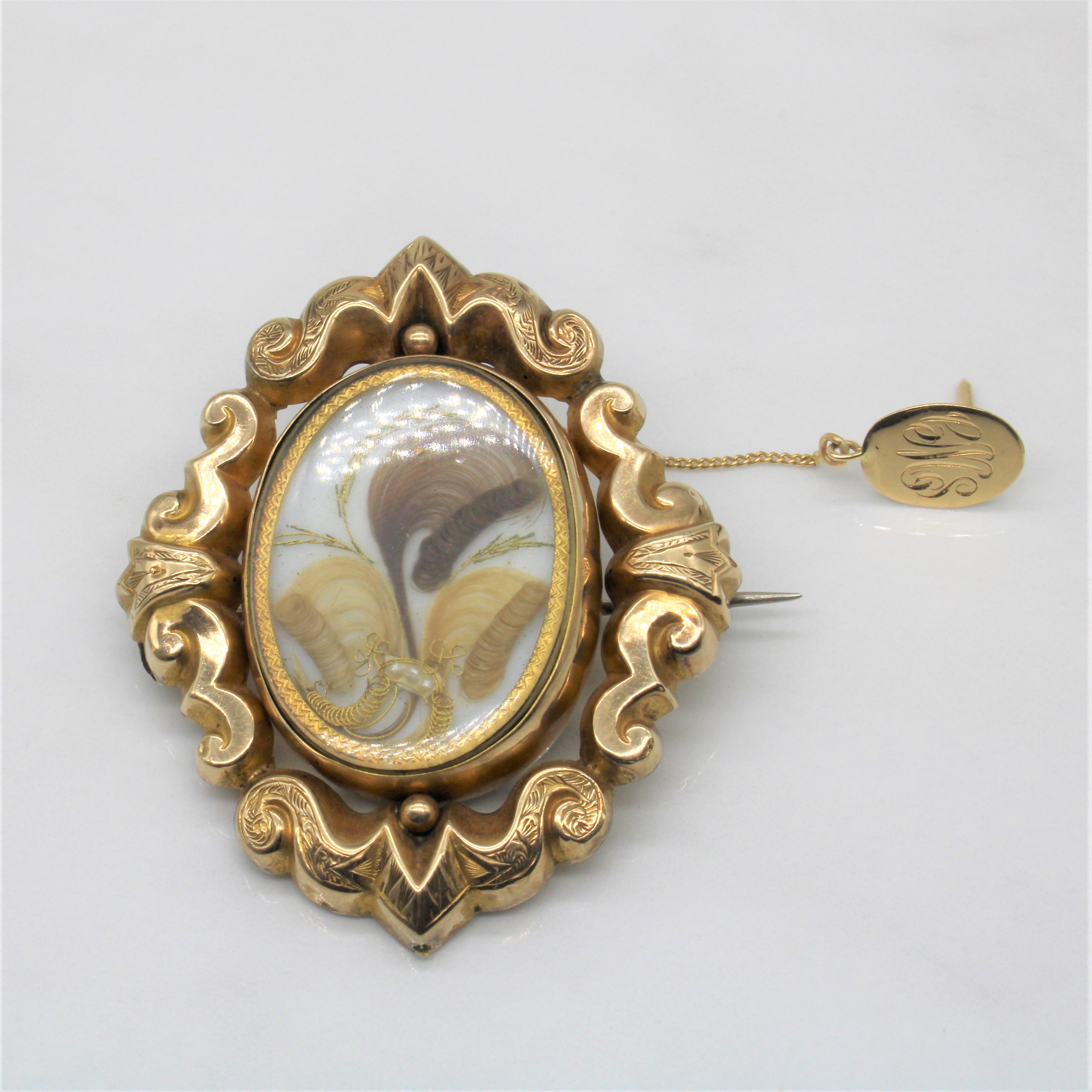 Memento Mori Victorian Mourning Hair Brooch |