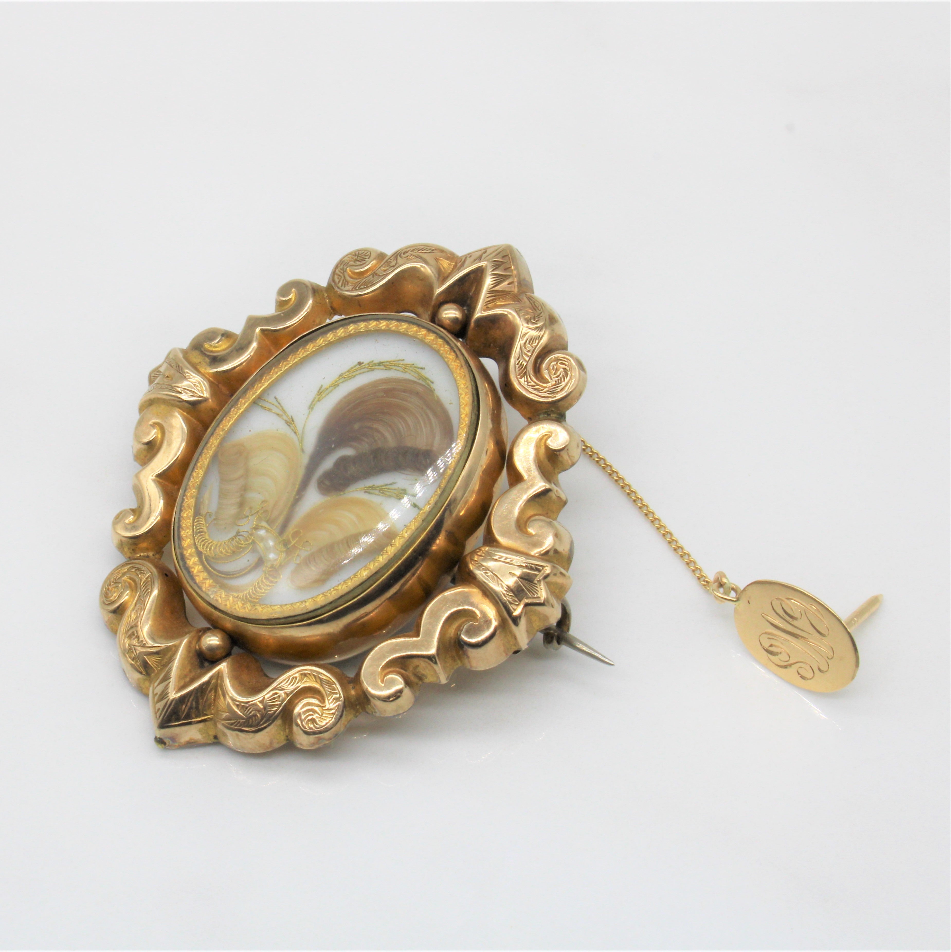 Memento Mori Victorian Mourning Hair Brooch |