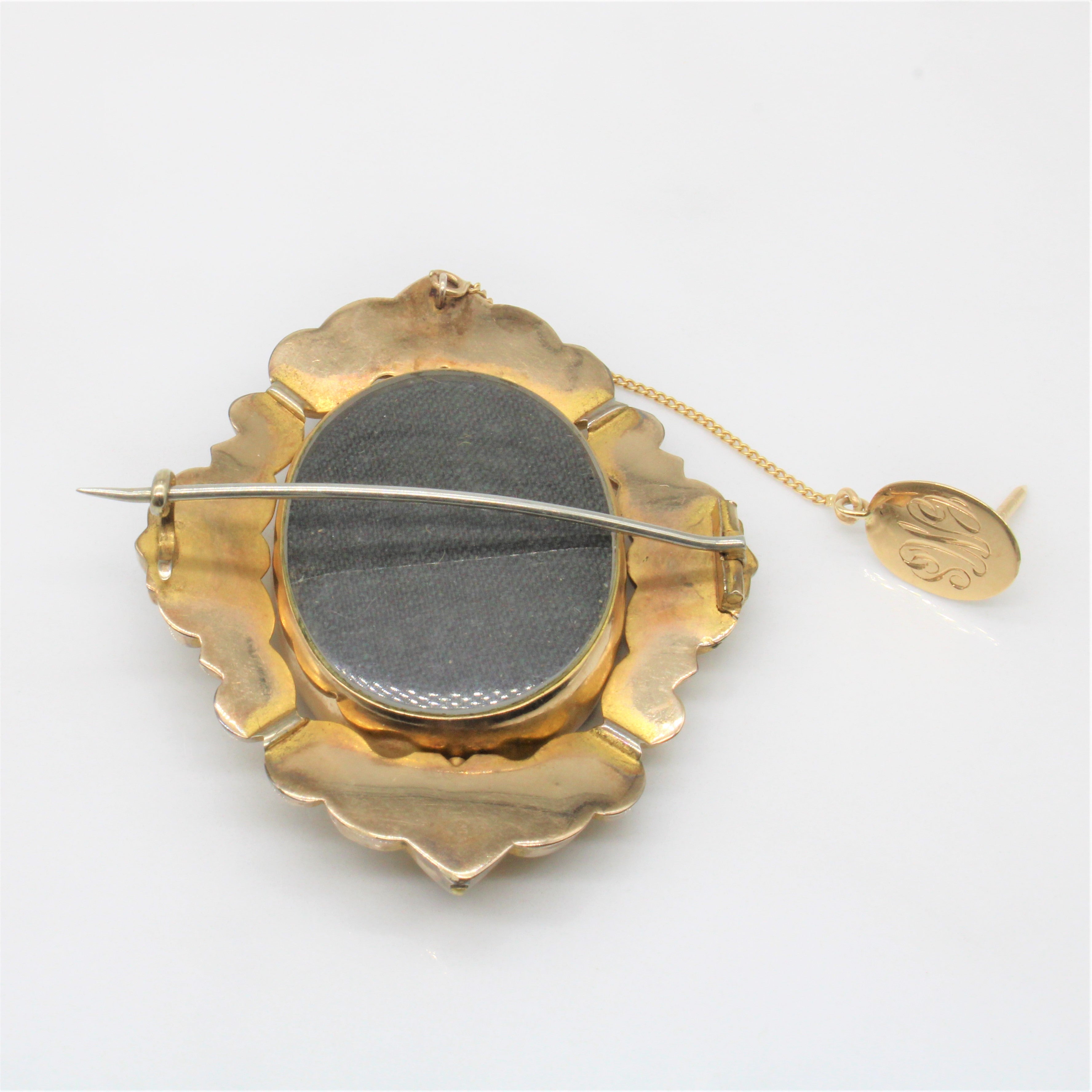 Memento Mori Victorian Mourning Hair Brooch |