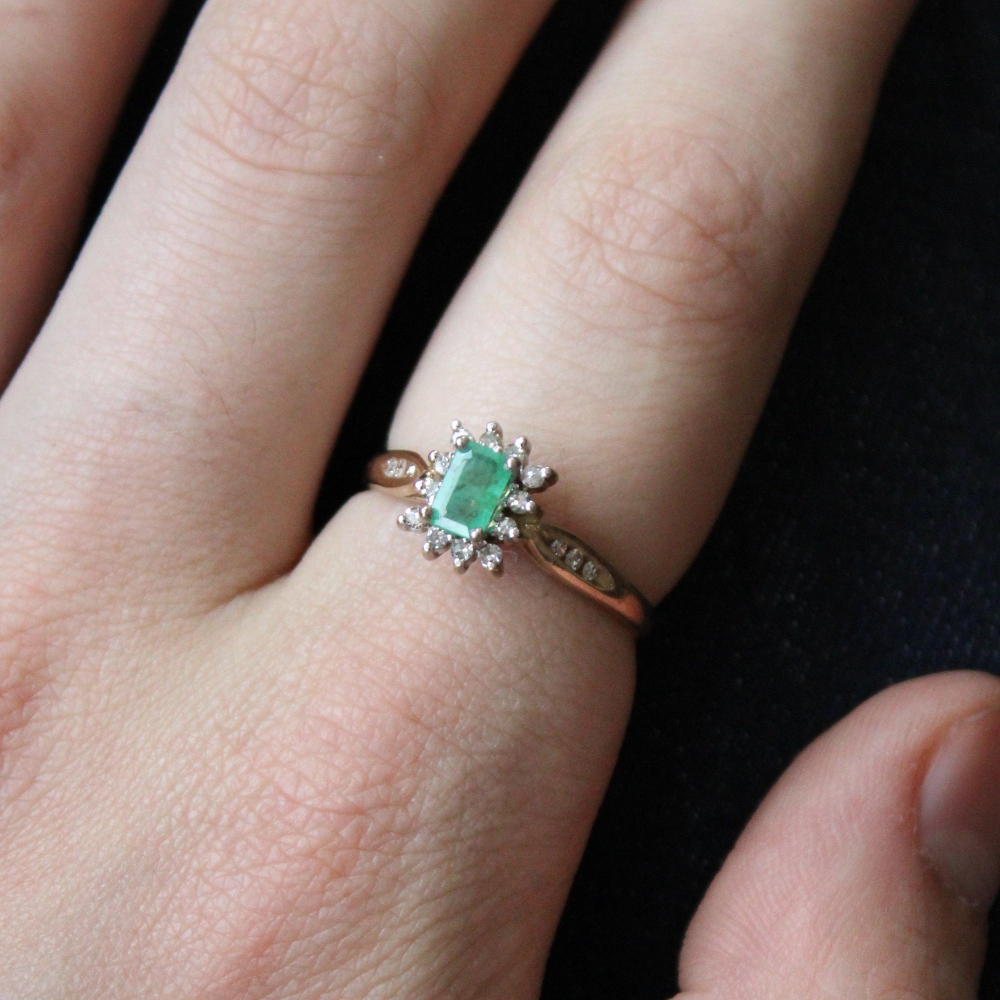 Emerald & Diamond Halo Ring | 0.48ct, 0.21ctw | SZ 10.25 |