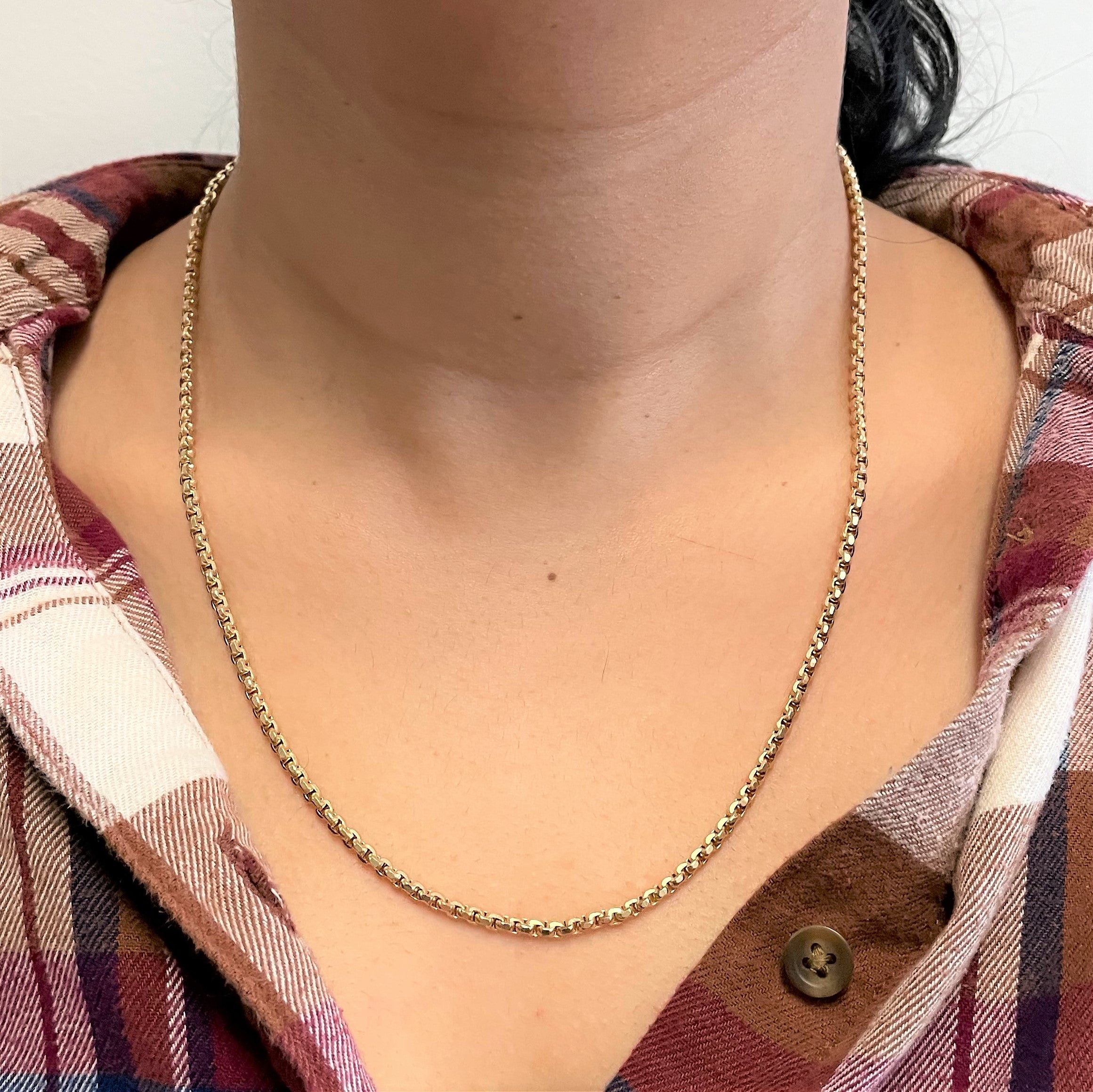 14k Yellow Gold Rounded Box Chain | 20" |