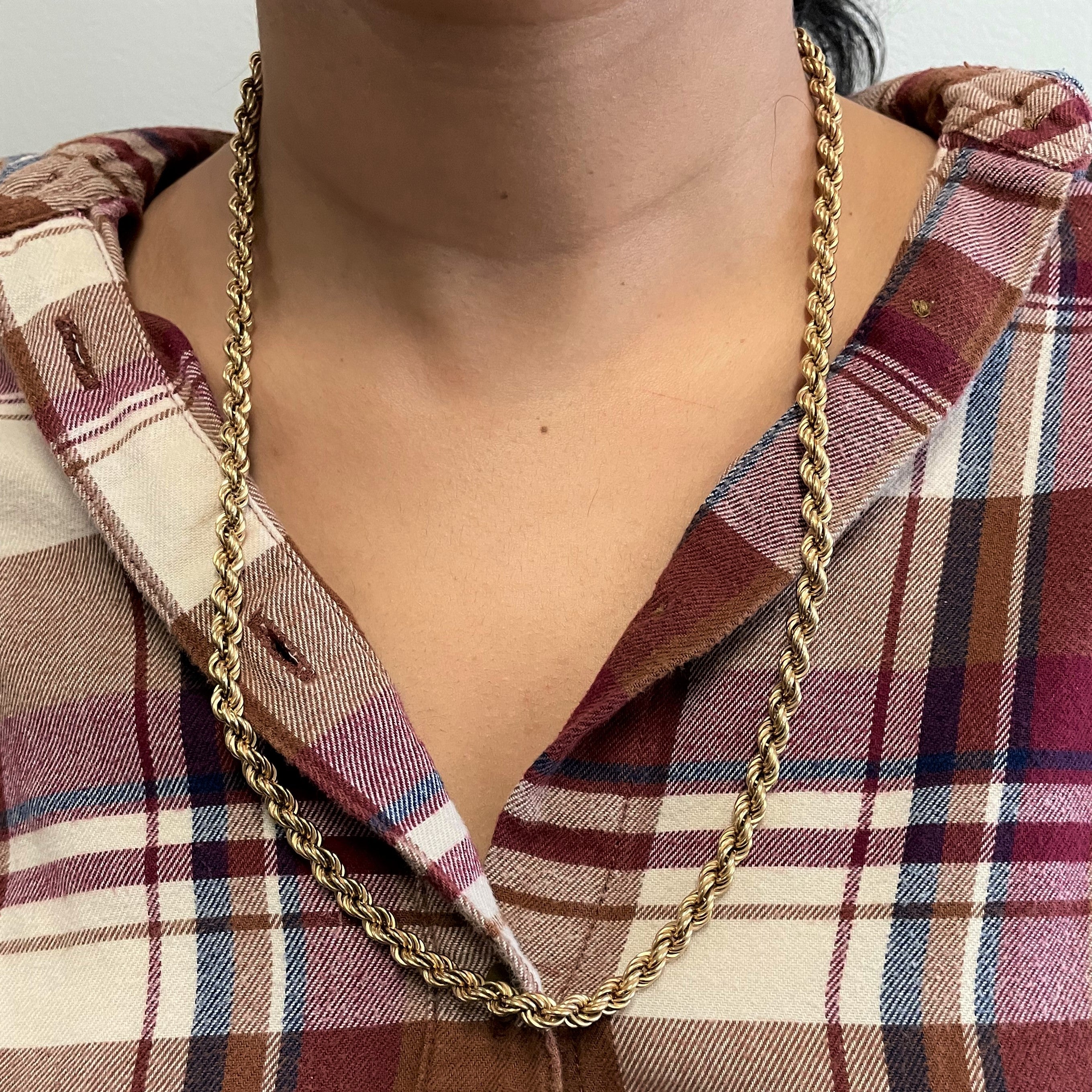 Chaîne corde en or jaune 18 carats | 24 pouces | 