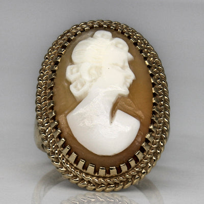 Seashell Cameo Cocktail Ring | 3.00ct | SZ 5.75 |