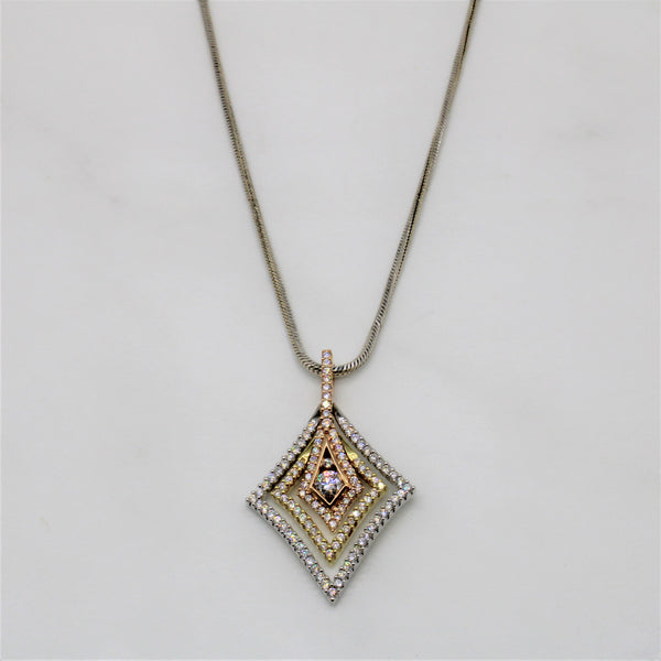 'Simon G' Radiant Diamond Necklace | 1.00ctw | 17