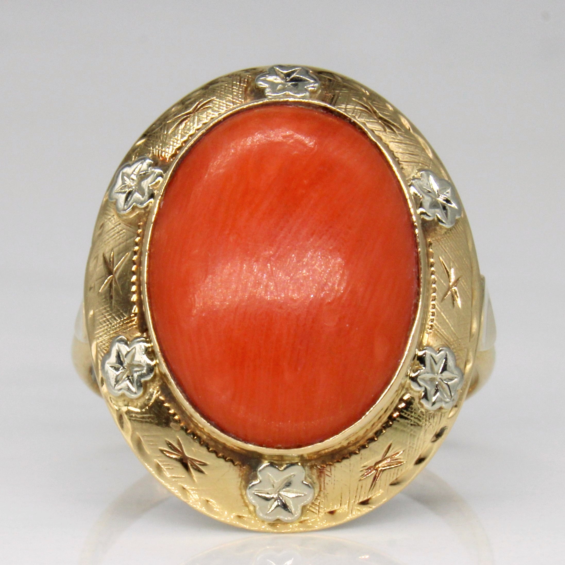 Coral Cocktail Ring | 5.00ct | SZ 8 |