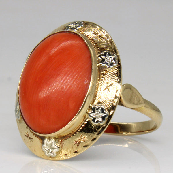 Coral Cocktail Ring | 5.00ct | SZ 8 |