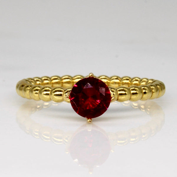 Synthetic Ruby Solitaire Ring | 0.48ct | SZ 6 |