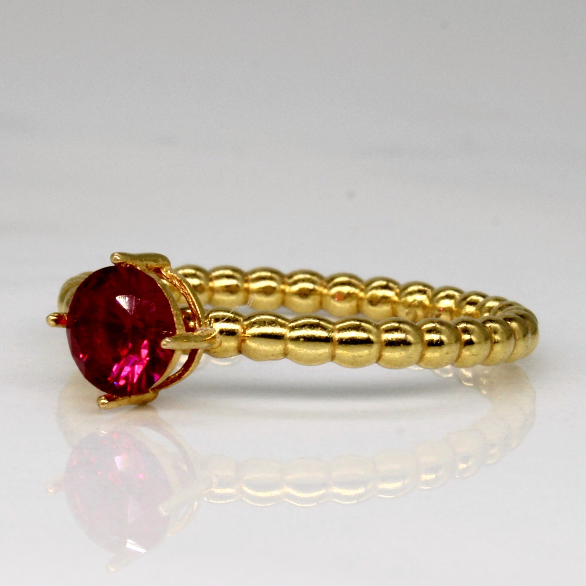 Synthetic Ruby Solitaire Ring | 0.48ct | SZ 6 |