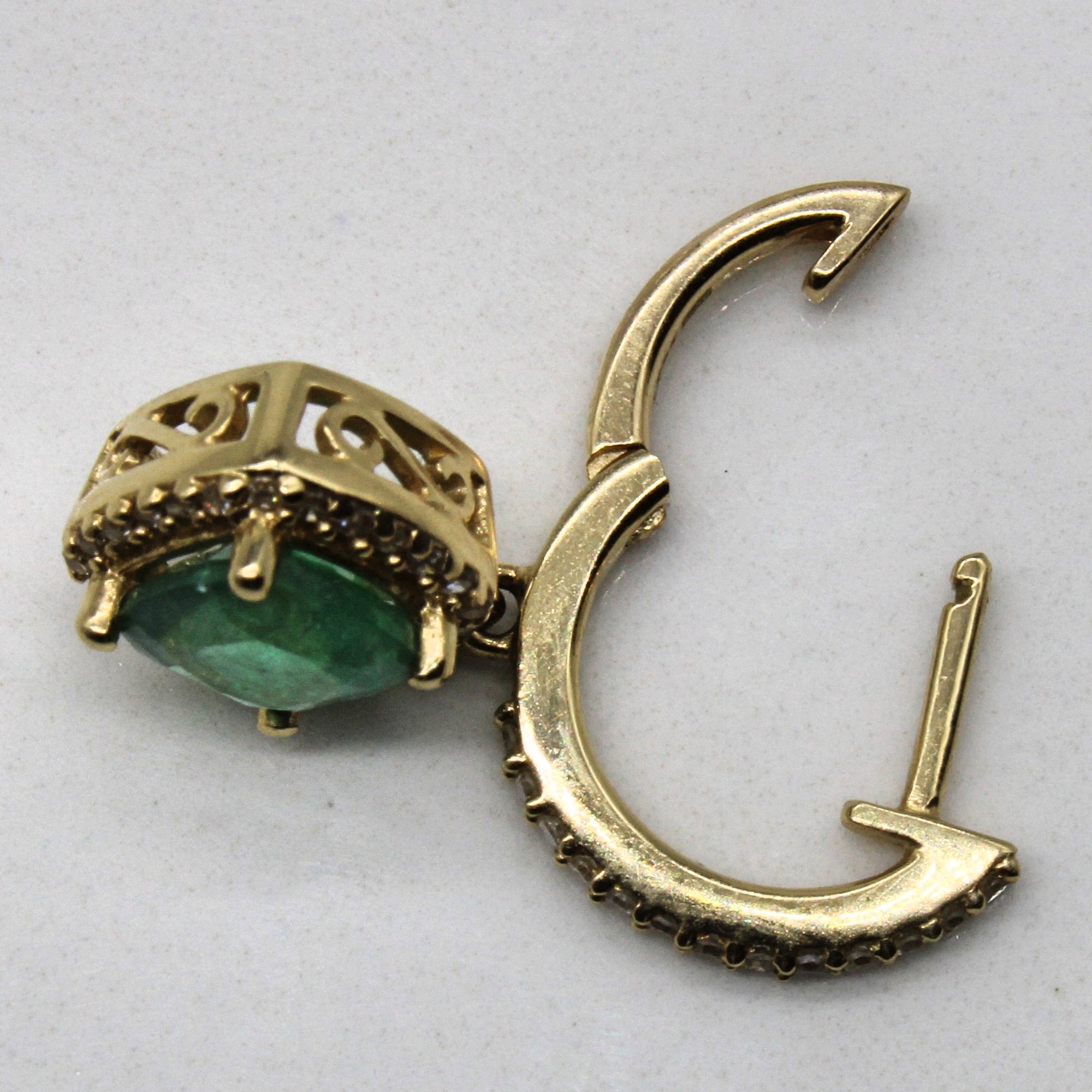 Emerald & Diamond Drop Earrings | 1.50ctw, 0.25ctw |