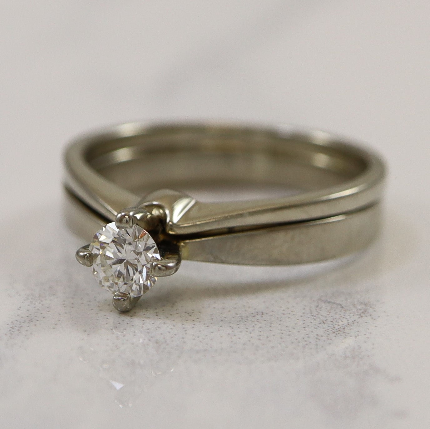 Soldered Solitaire Diamond Wedding Set | 0.27ct | SZ 6.5 |