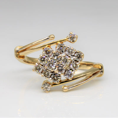 Diamond Flare Bypass Ring | 0.40ctw | SZ 7 |