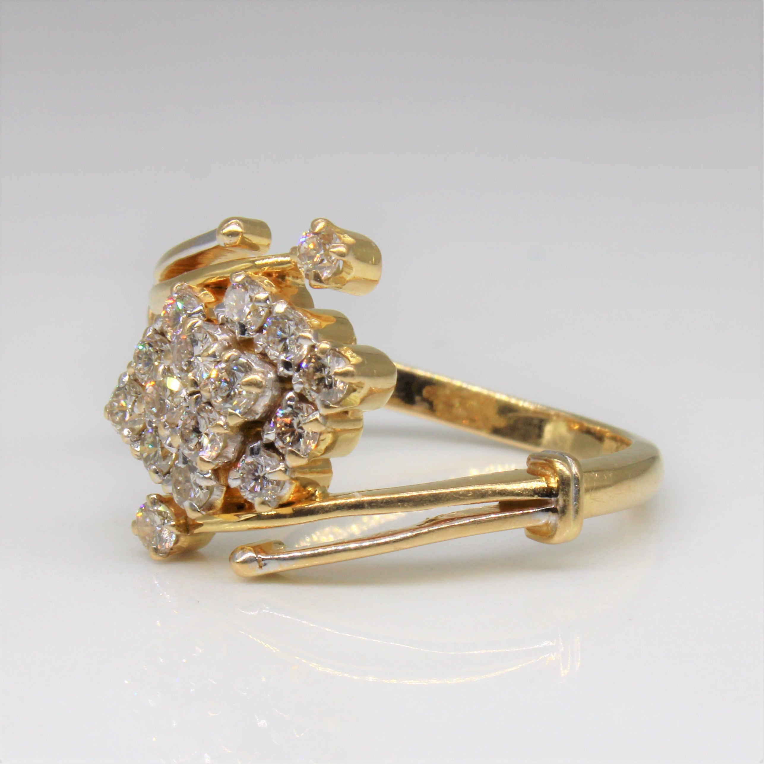 Diamond Flare Bypass Ring | 0.40ctw | SZ 7 |