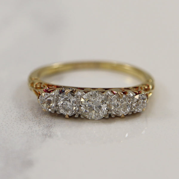 Old European Five Stone Diamond Ring | 0.78ctw | SZ 6 |