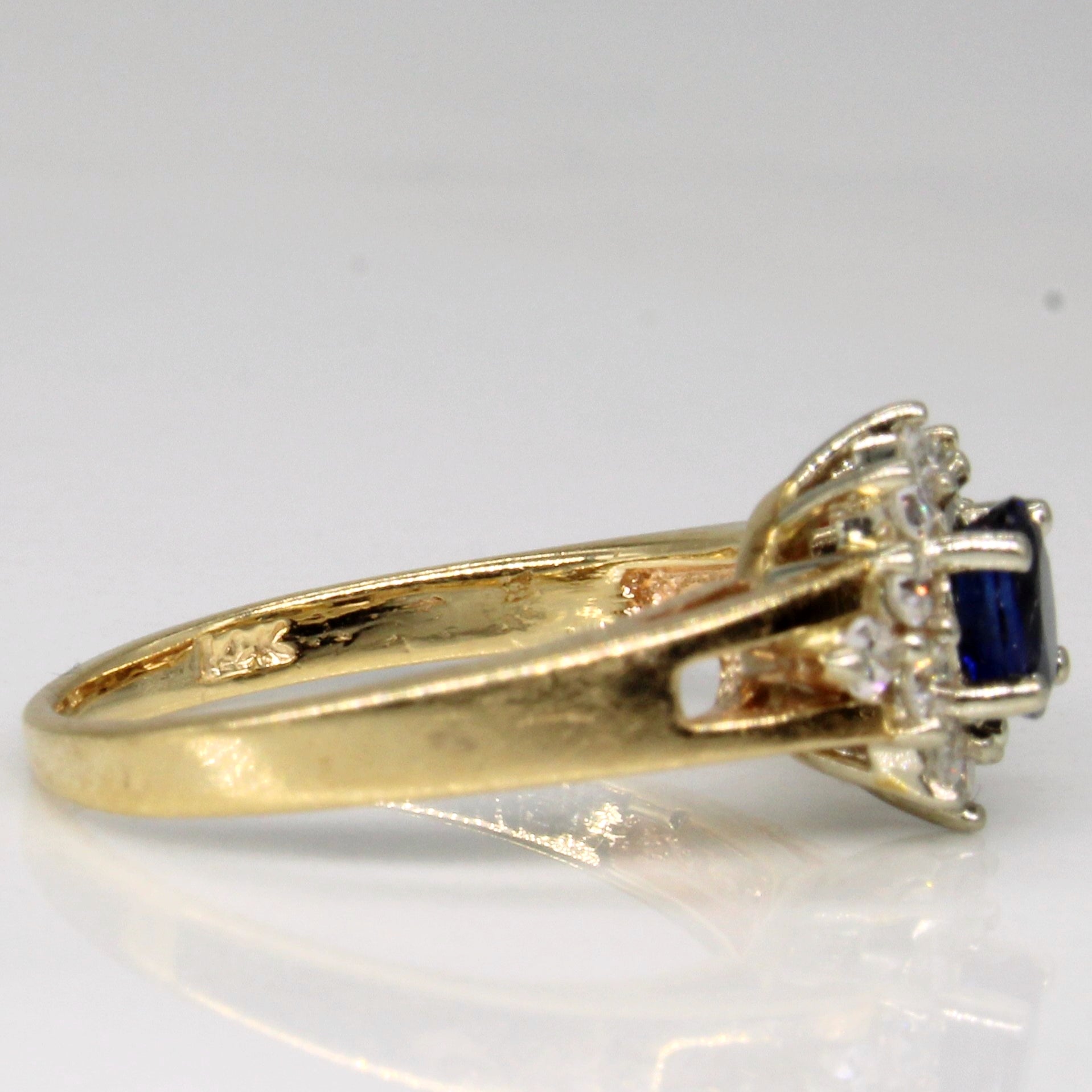 Sapphire & Diamond Cluster Set Ring | 0.25ct, 0.14ctw | SZ 2.5 |