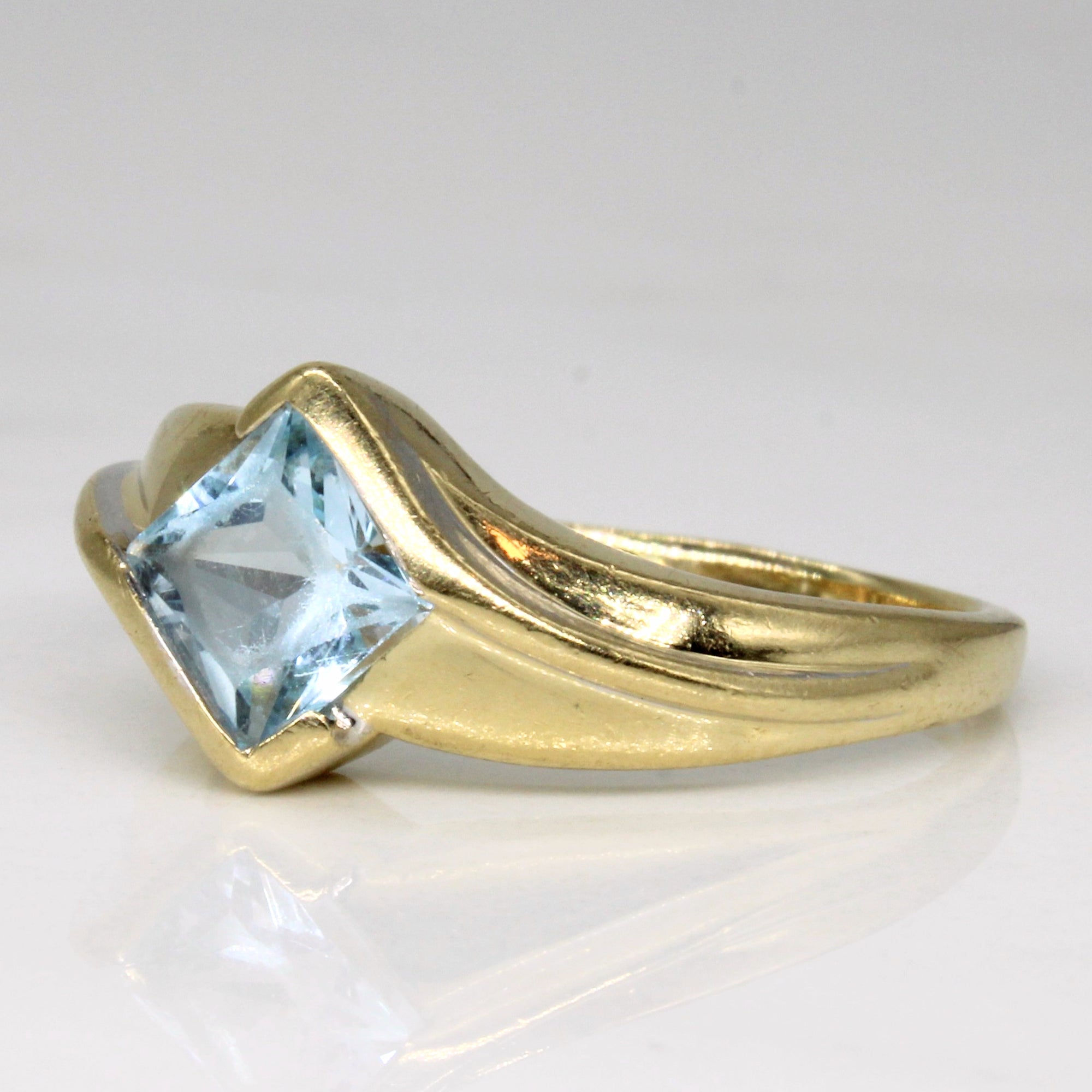 Bypass Blue Topaz Cocktail Ring | 1.30ct | SZ 7.75 |