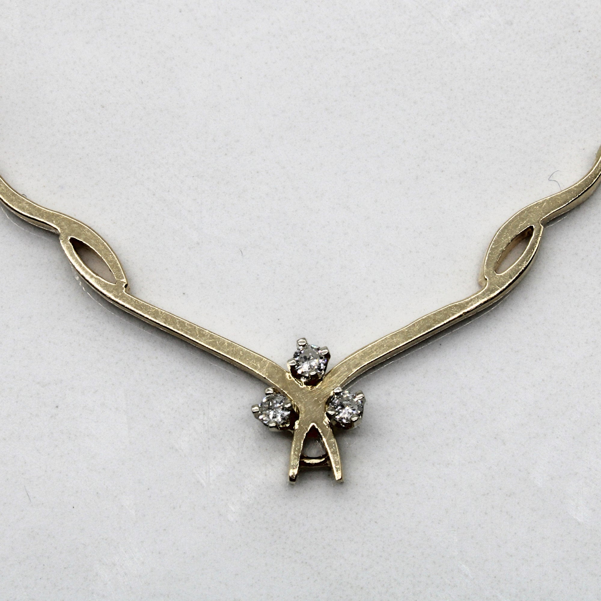 Diamond Three Stone Scoop Necklace | 0.09ctw | 18